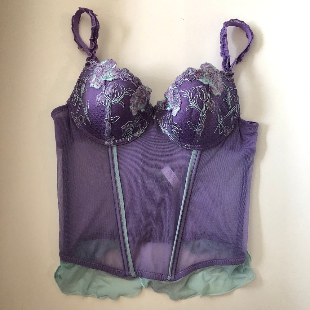Donna Loren Purple and Blue Bra Corset Corset